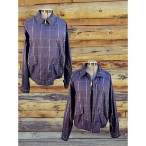 Vintage 80s Ralph Lauren Polo Preppy Cotton Window Pane Windbreaker Jacket 
XL